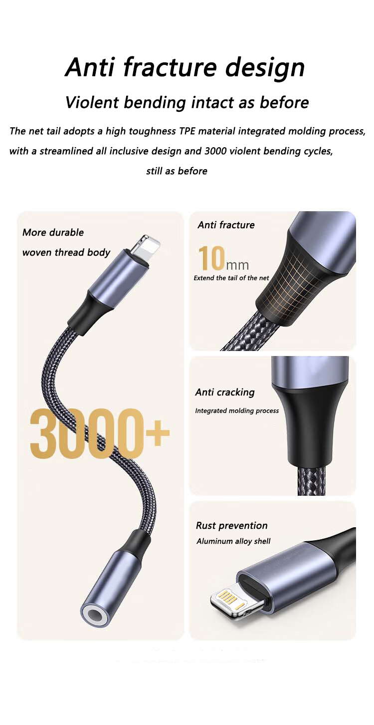 3.5mm Jack AUX Cable 8-Pin Lig - Wired Earphone Lightning ulasan dan harga