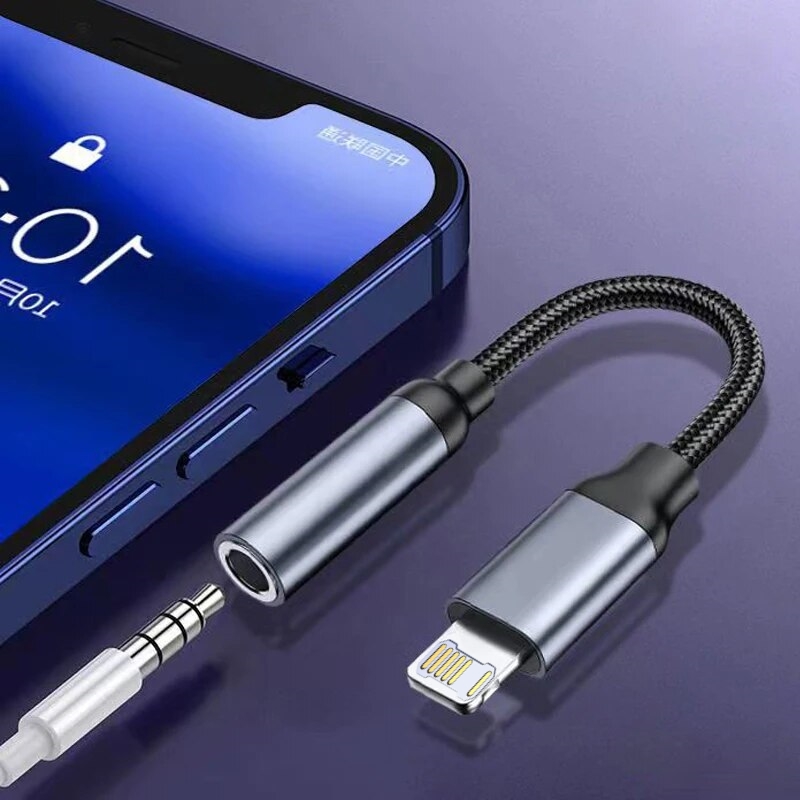 3.5mm Jack AUX Cable 8-Pin Lig - Wired Earphone Lightning ulasan dan harga