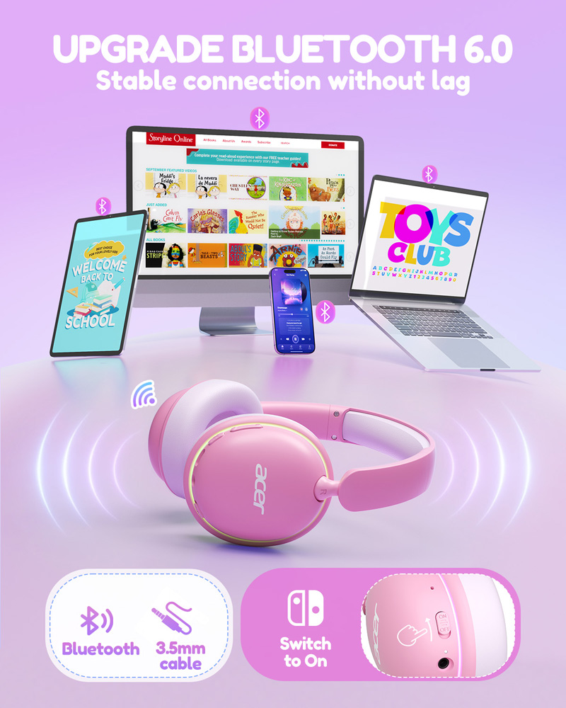 Acer Kids Bluetooth 6.0 Headph - Wired Earphone Lightning ulasan dan harga