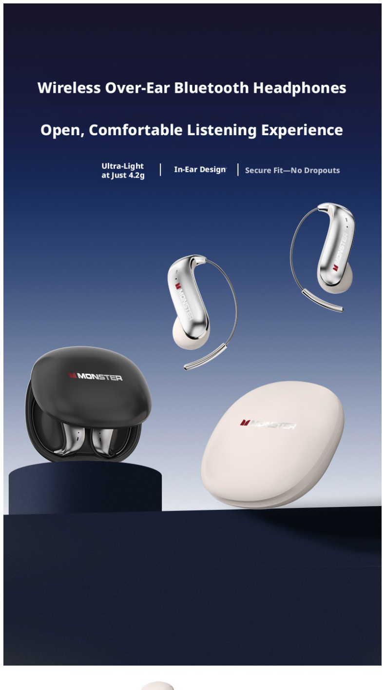 MONSTER C01 Open Ear Hook Wire - Wired Earphone Lightning ulasan dan harga